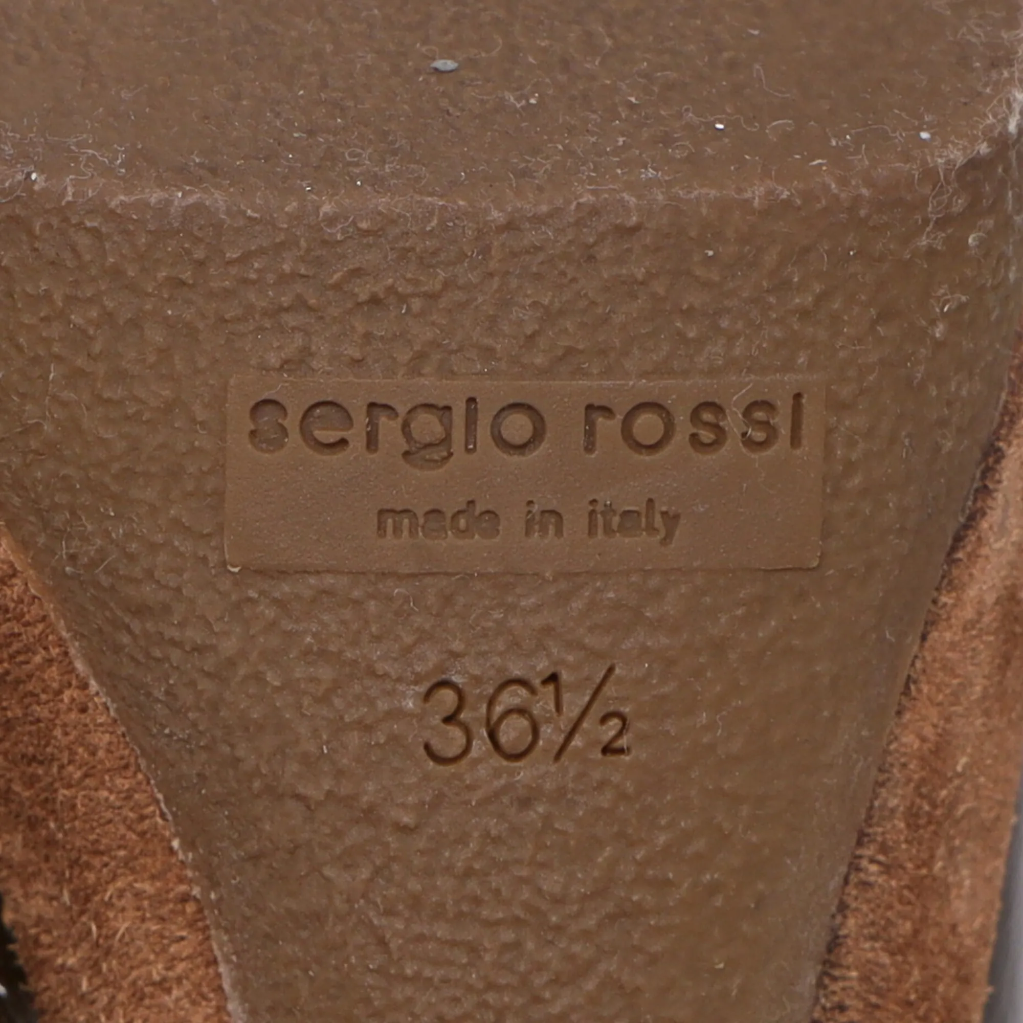 Sergio Rossi Knee-High Heeled Boots in Brown Patent Leather