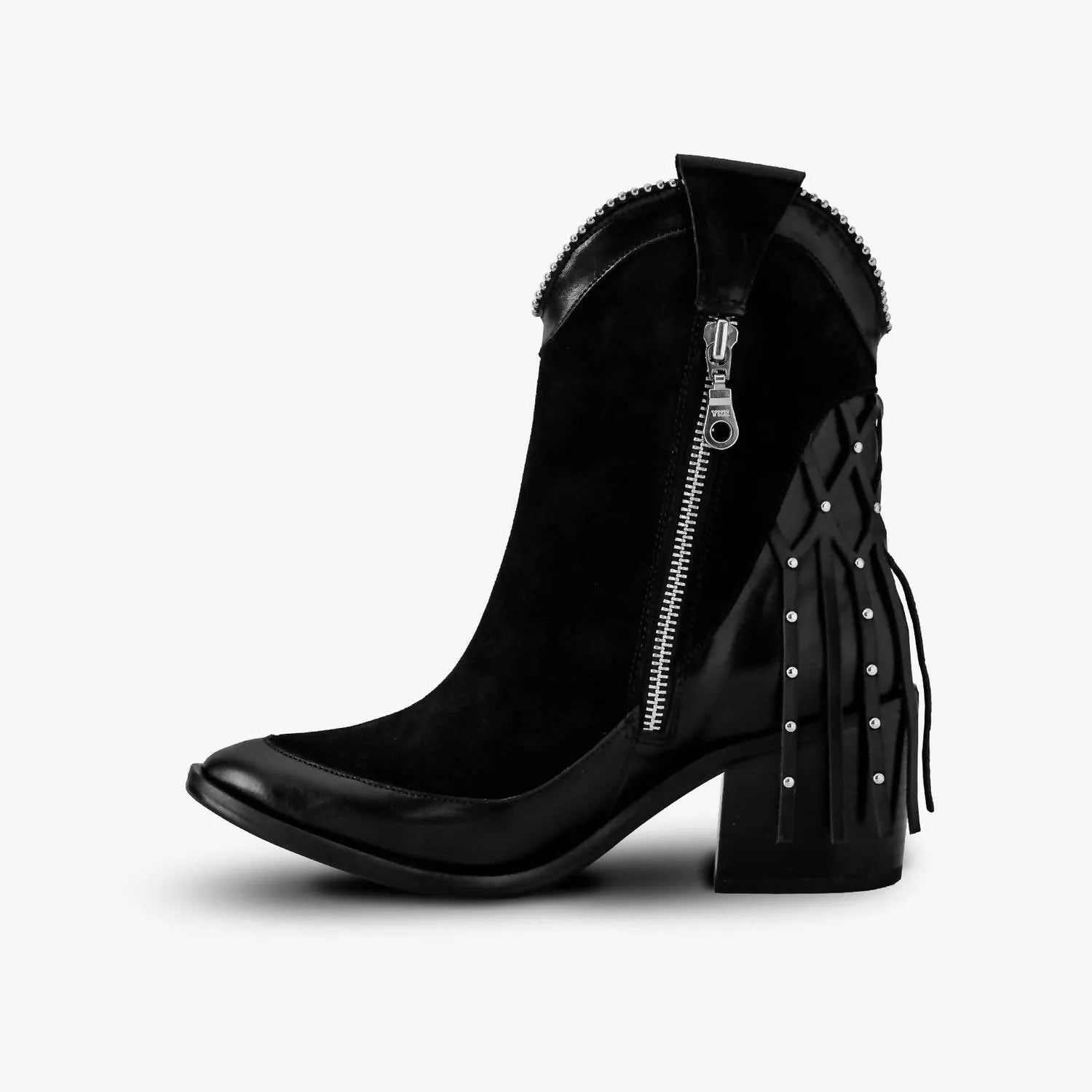 Short Boots In Black Denim