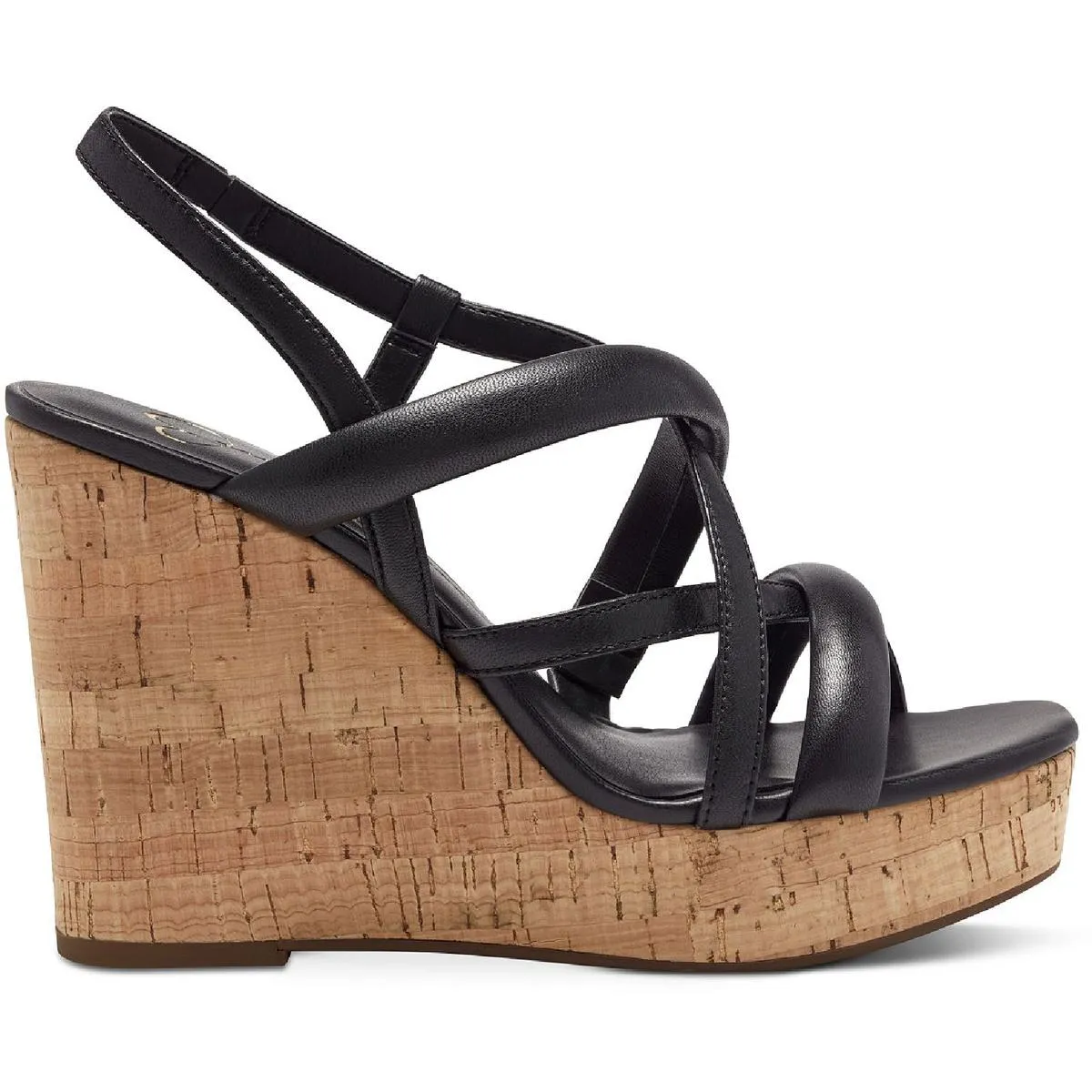 Simina Womens Leather Strappy Wedge Sandals