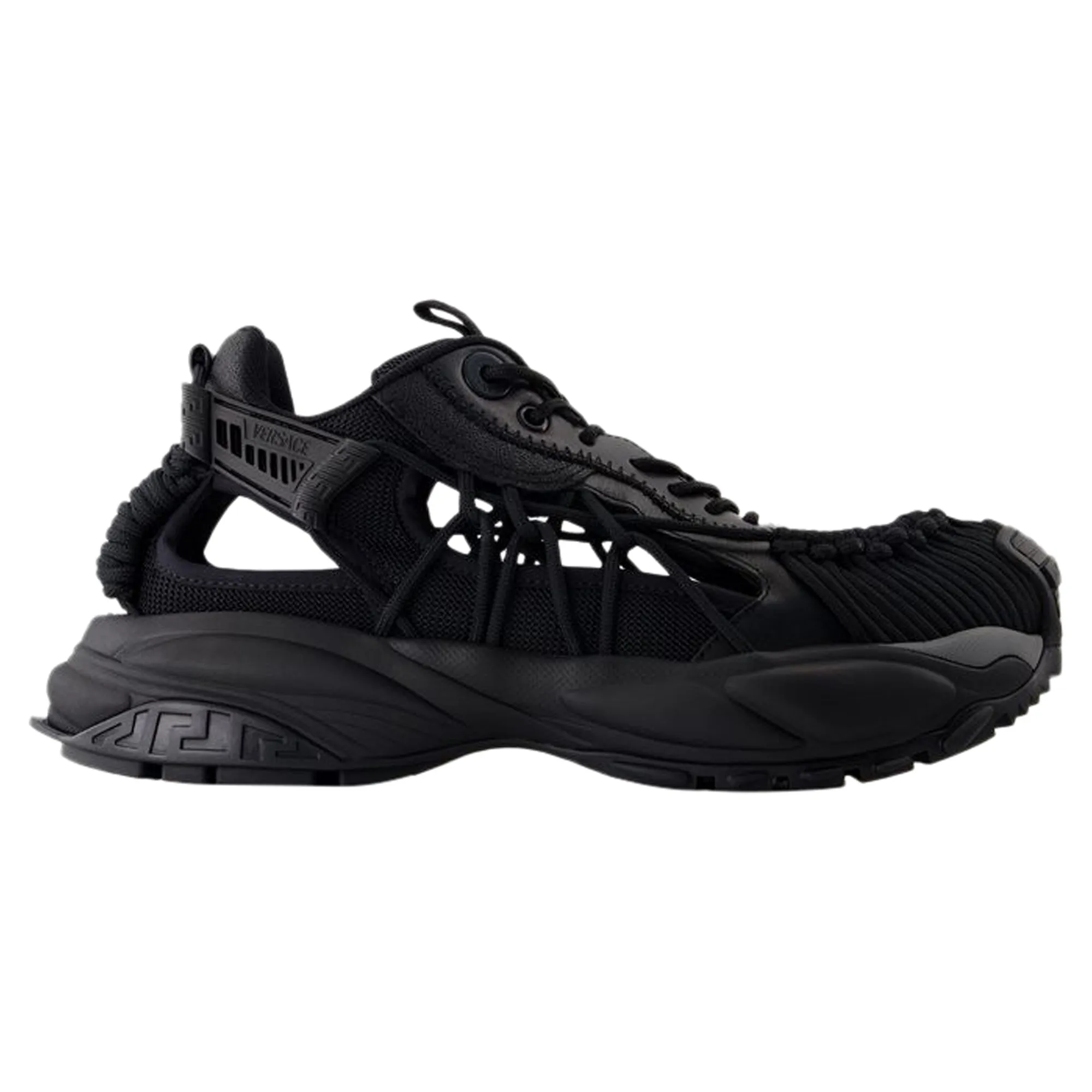 Sneakers - Versace - Leather - Black
