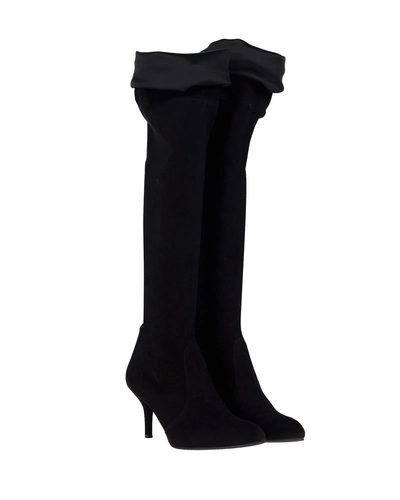 Stuart Weitzman Tieland Over-The-Knee Boots in Black Suede