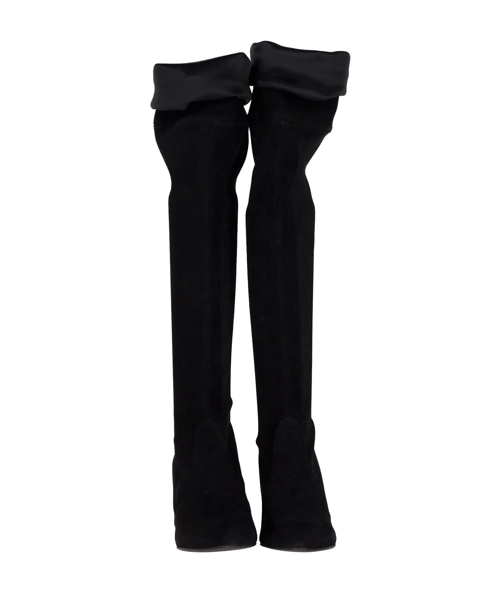 Stuart Weitzman Tieland Over-The-Knee Boots in Black Suede