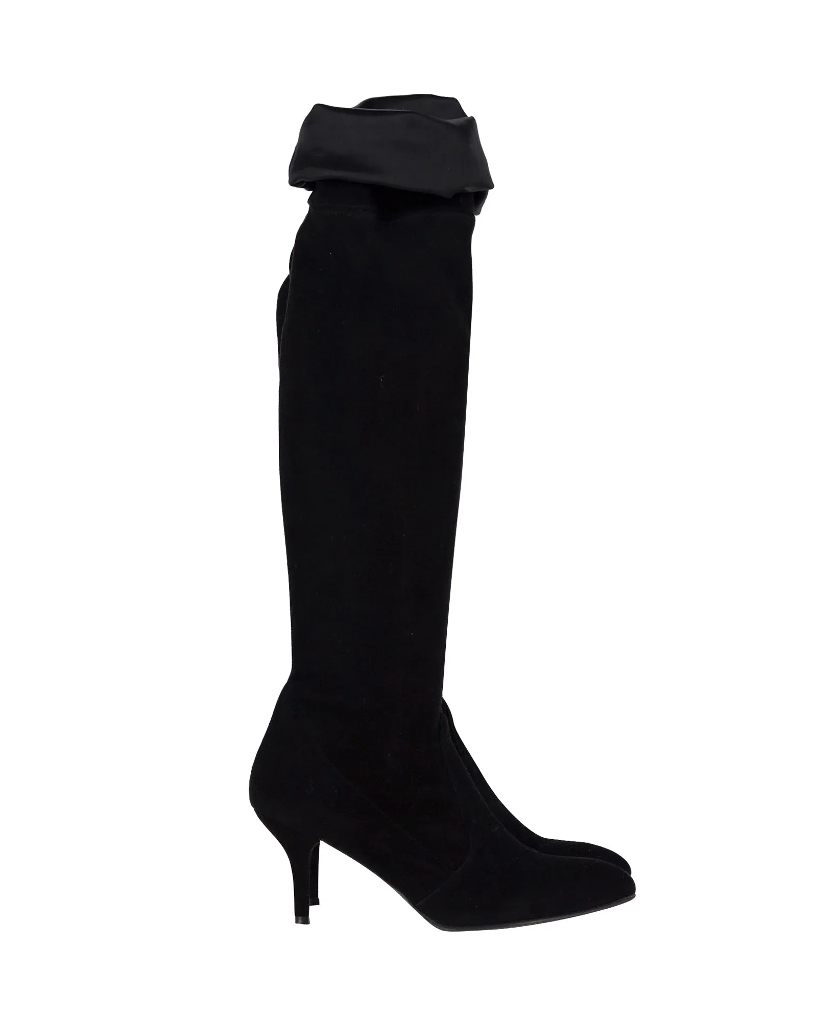 Stuart Weitzman Tieland Over-The-Knee Boots in Black Suede