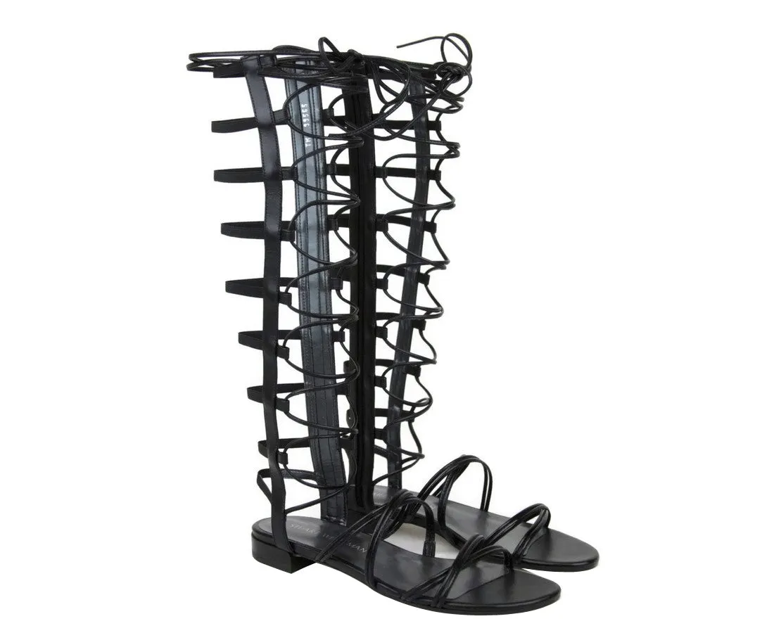 Stuart Weitzman Women's Sparta Leather Gladiator Boots