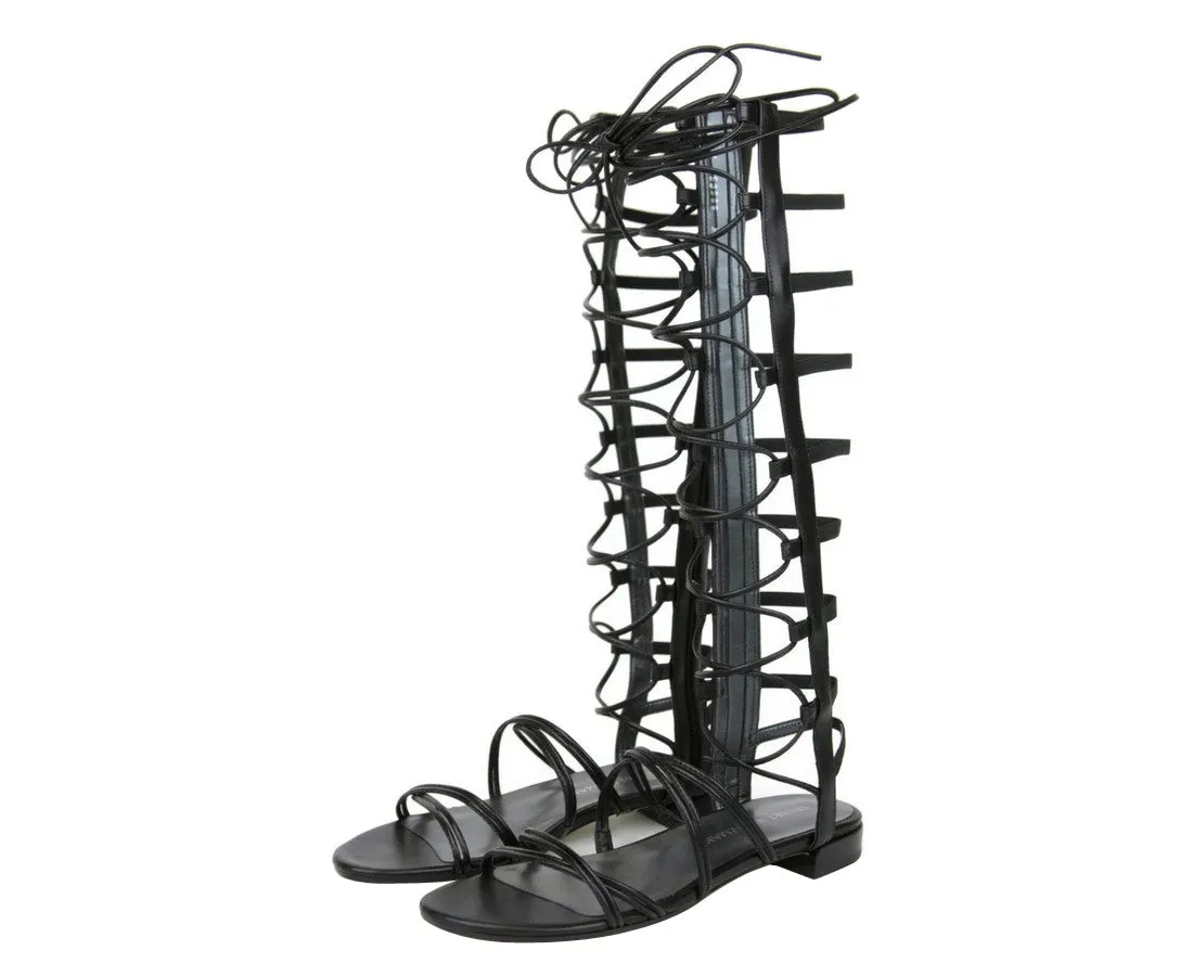 Stuart Weitzman Women's Sparta Leather Gladiator Boots