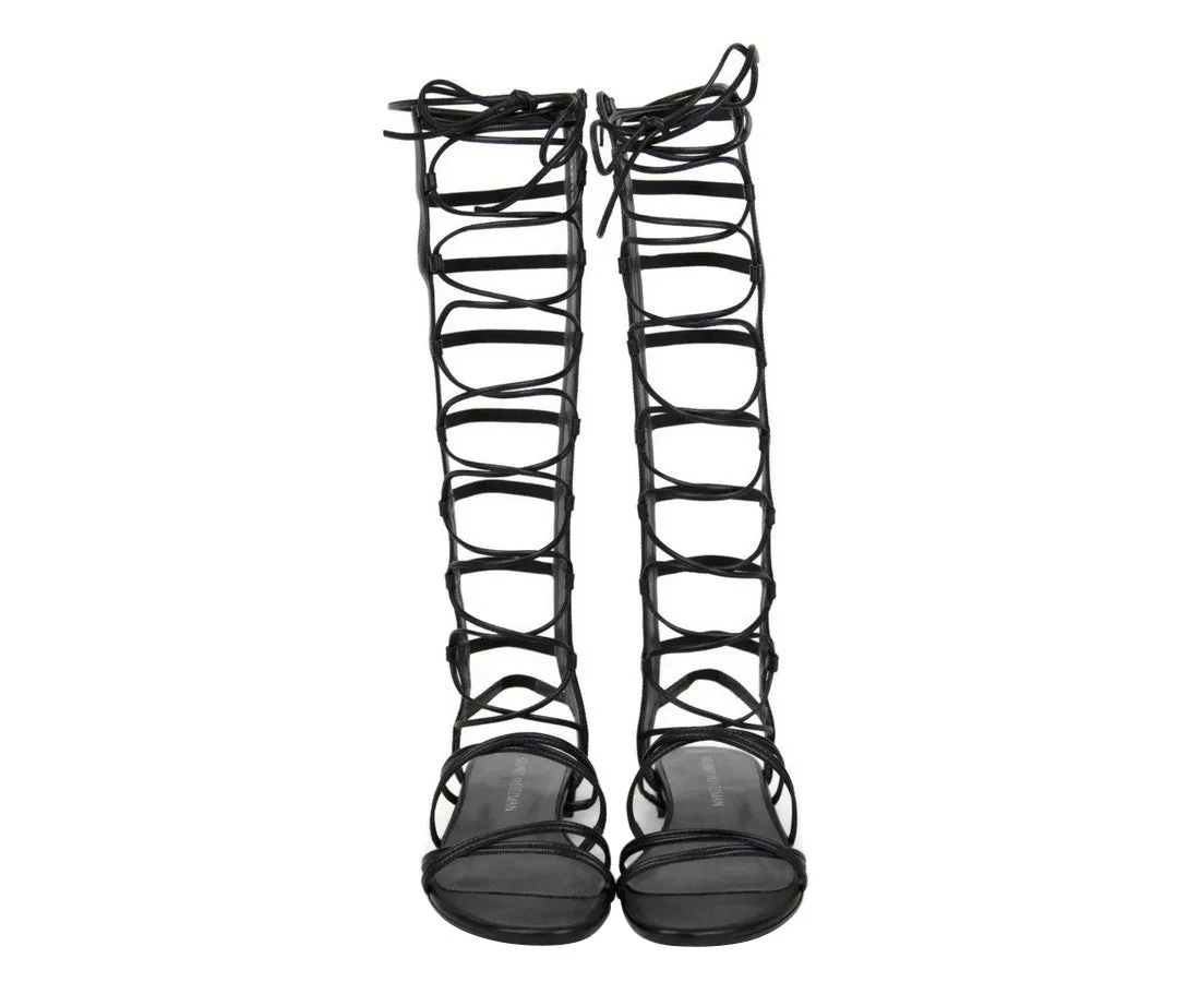 Stuart Weitzman Women's Sparta Leather Gladiator Boots