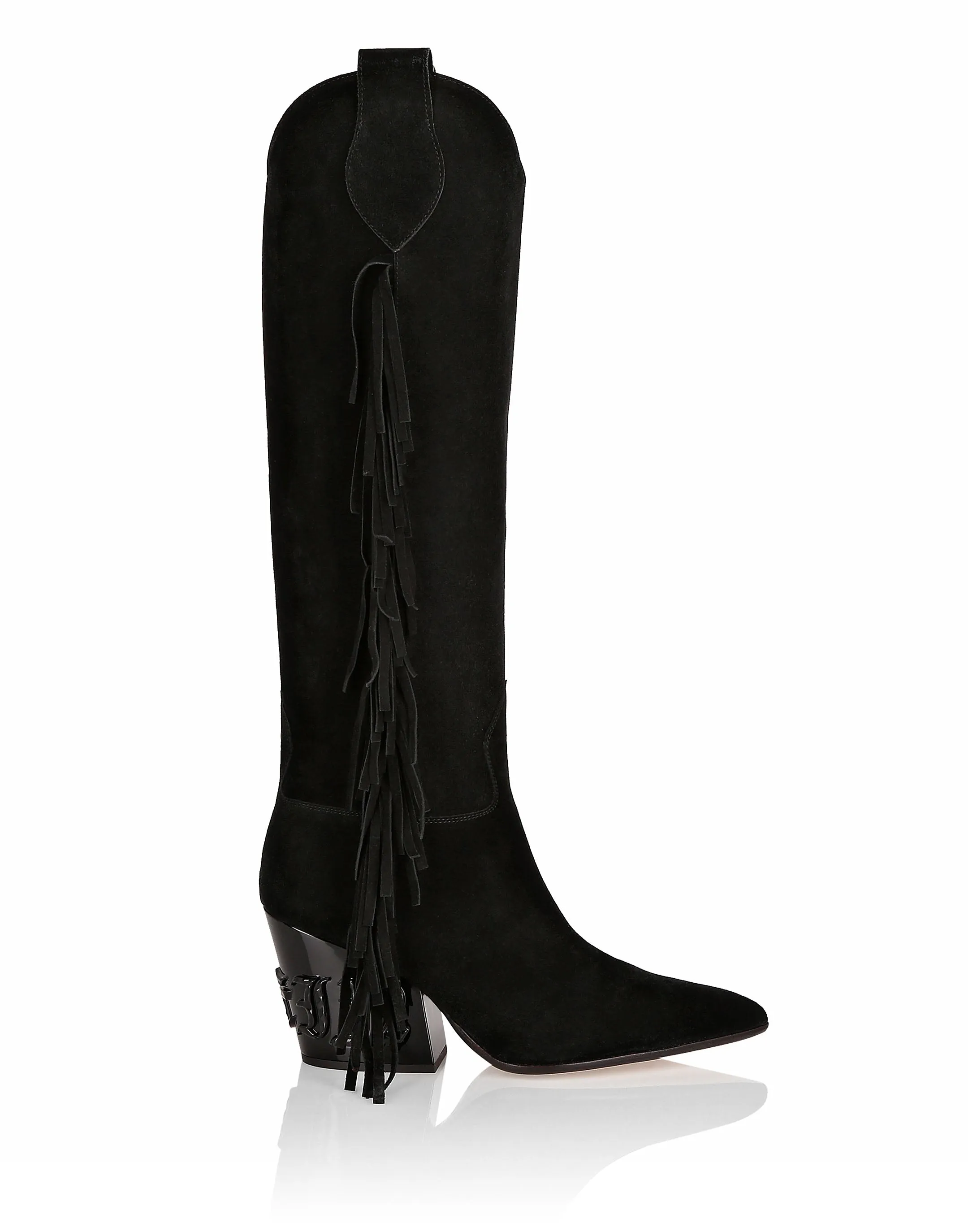 Suede Boots Mid Heels High Cowboy