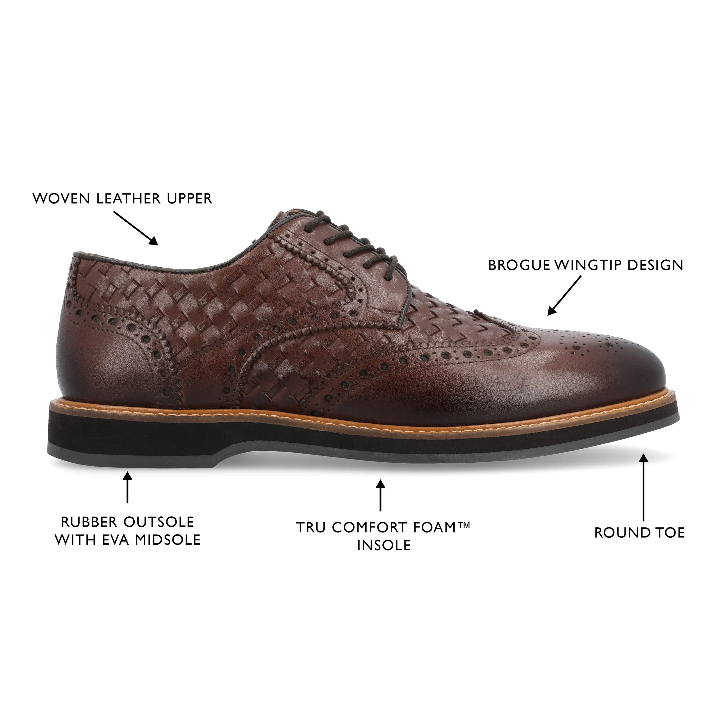 Thomas & Vine Radcliff Woven Wingtip Derby