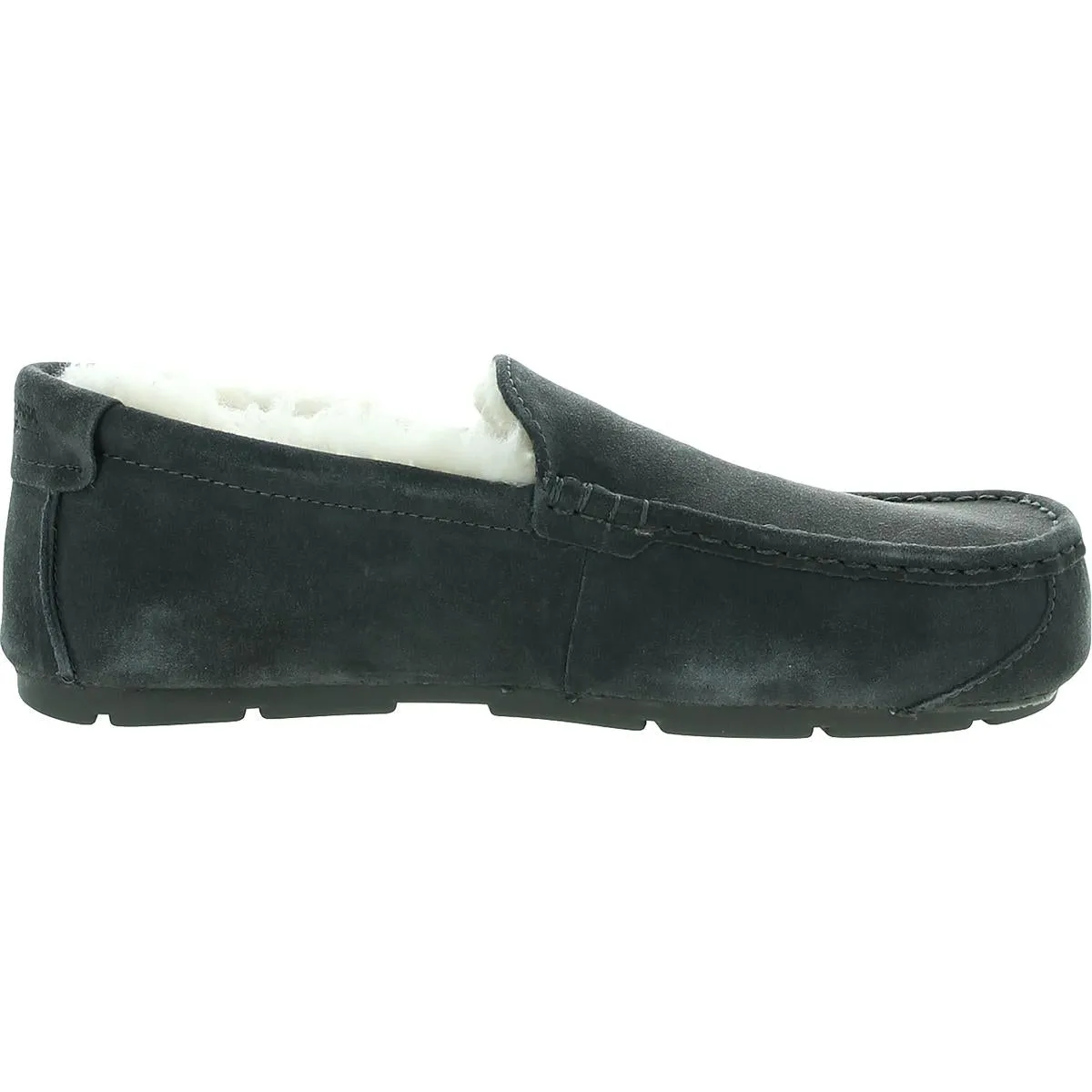 Tipton  Mens Suede Faux Fur Moccasin Slippers