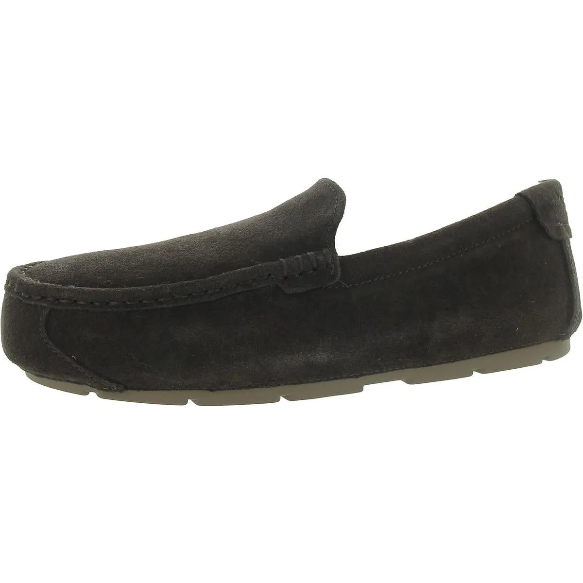 Tipton  Mens Suede Faux Fur Moccasin Slippers