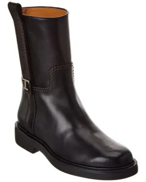 TOD��s T Logo Leather Boot