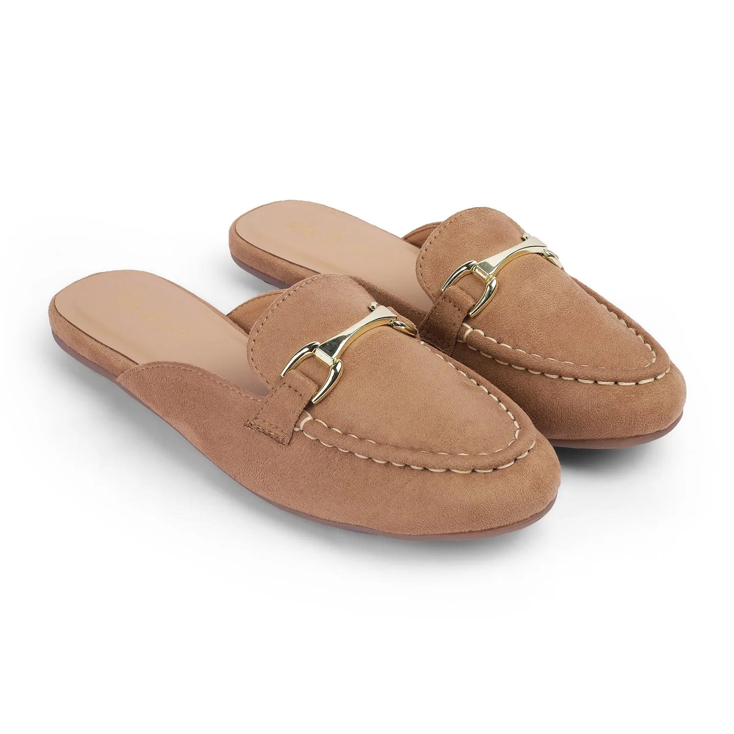 Tresmode Aflip Beige Women's Dress Mules