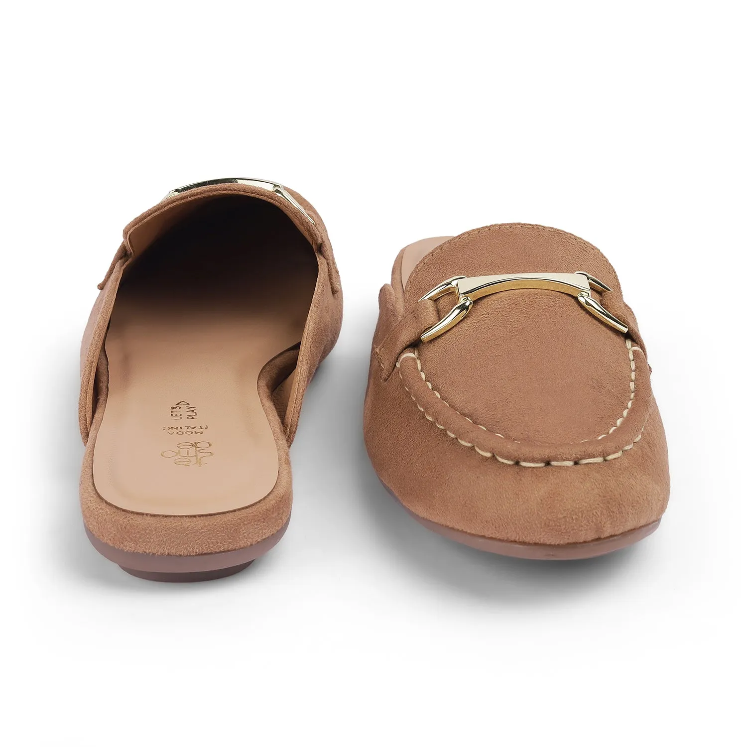 Tresmode Aflip Beige Women's Dress Mules