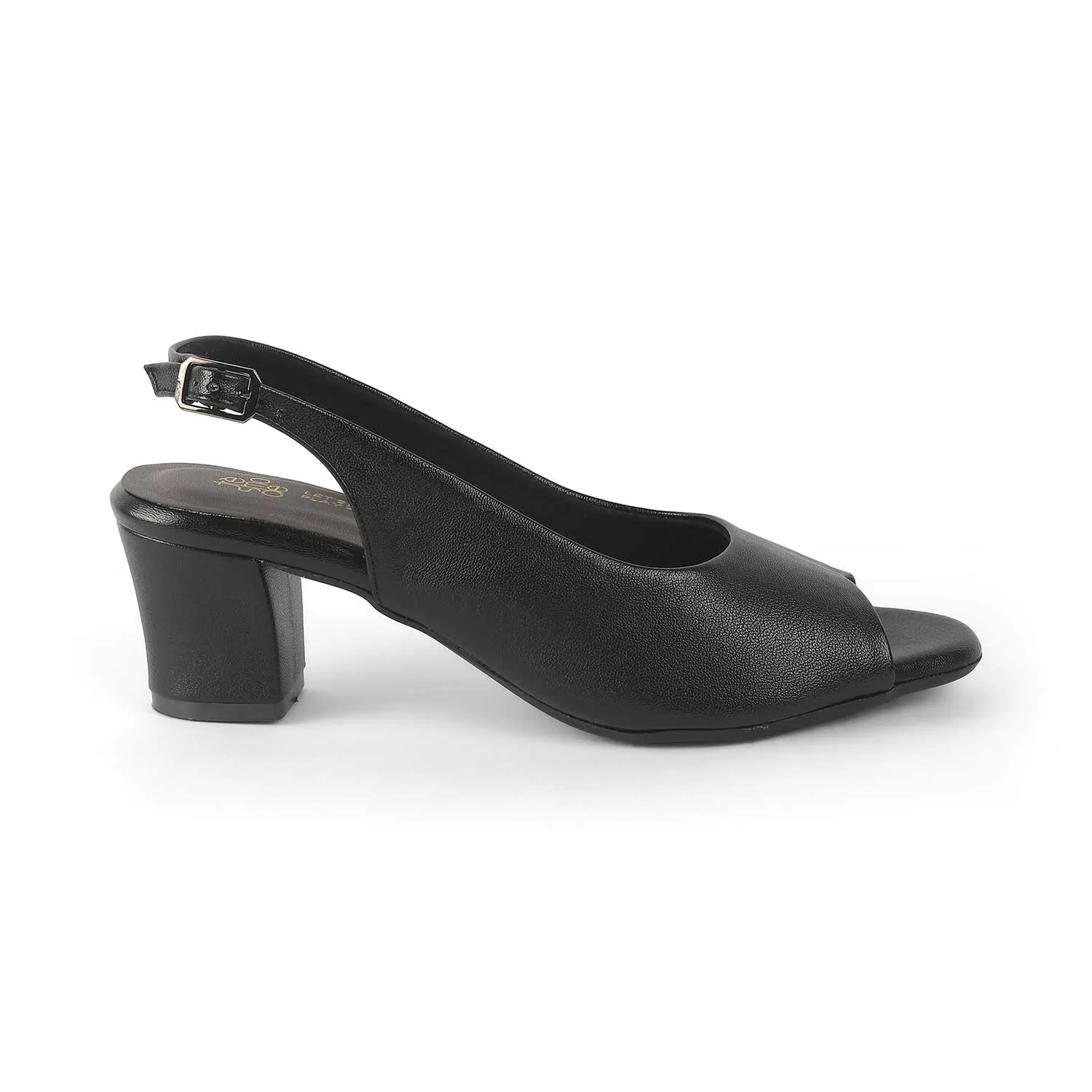 Tresmode Eden Black Women's Dress Block Heel Slingback Pumps