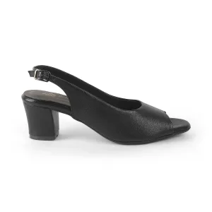 Tresmode Eden Black Women's Dress Block Heel Slingback Pumps