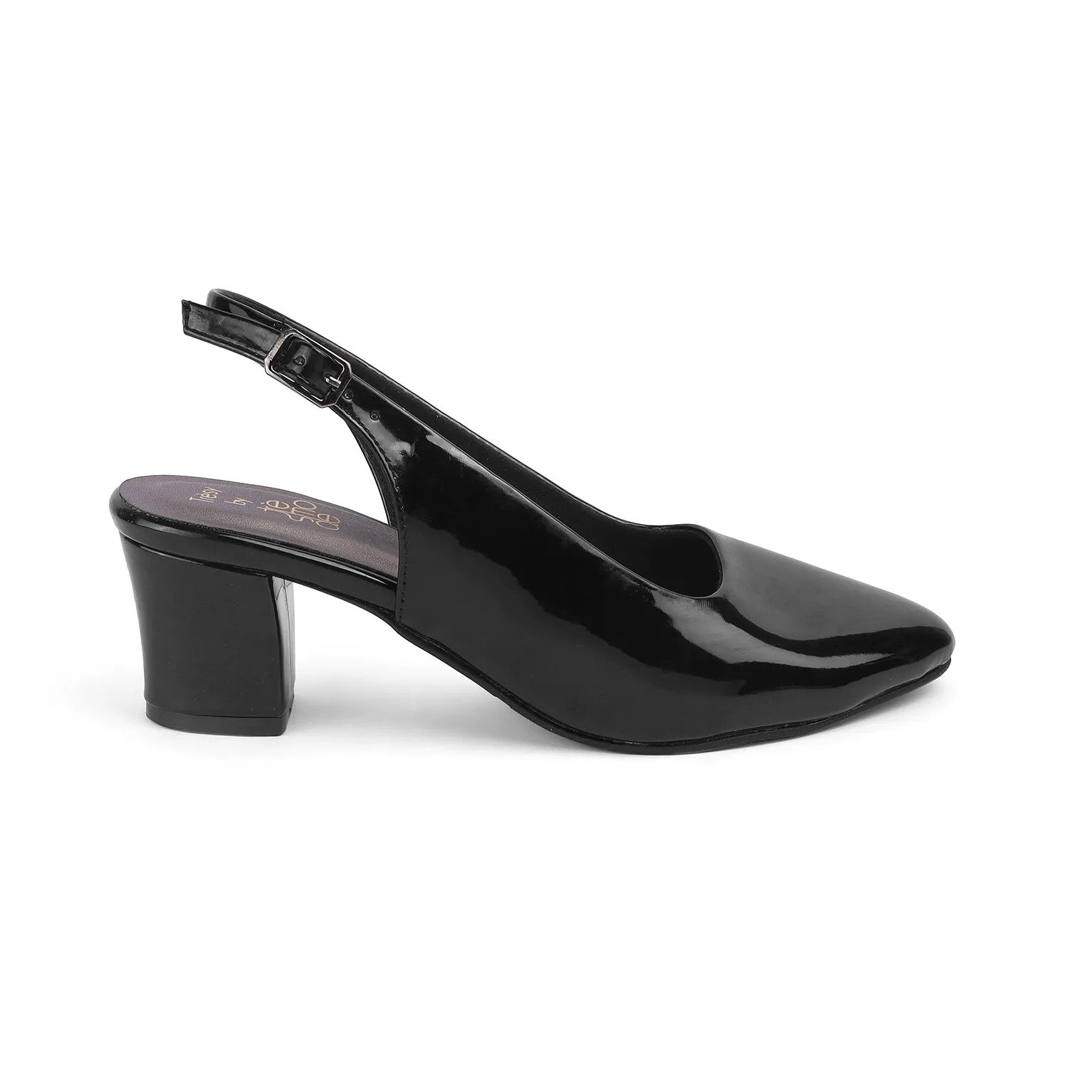 Tresmode Snump TMS-6 Black Women's Dress Block Heel Slingback Pumps