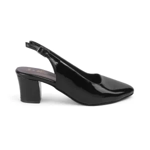Tresmode Snump TMS-6 Black Women's Dress Block Heel Slingback Pumps