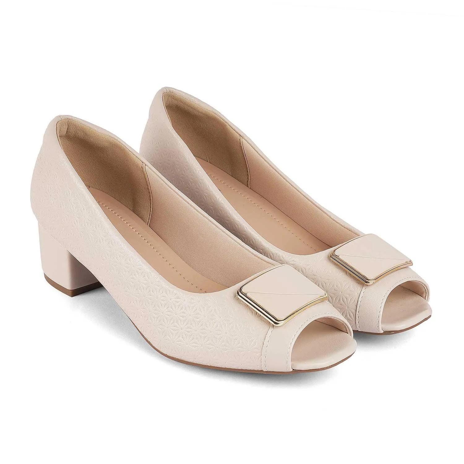 Tresmode Treroy Beige Women's Peep-toe Heels
