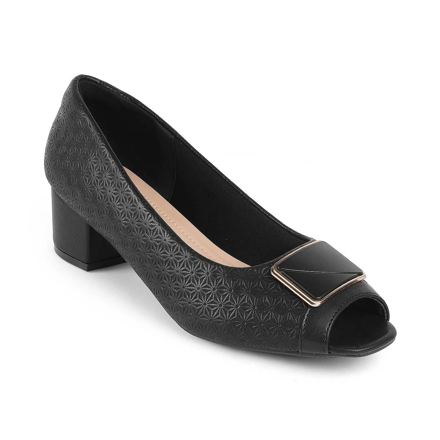 Tresmode Treroy Black Women's Peep-toe Heels