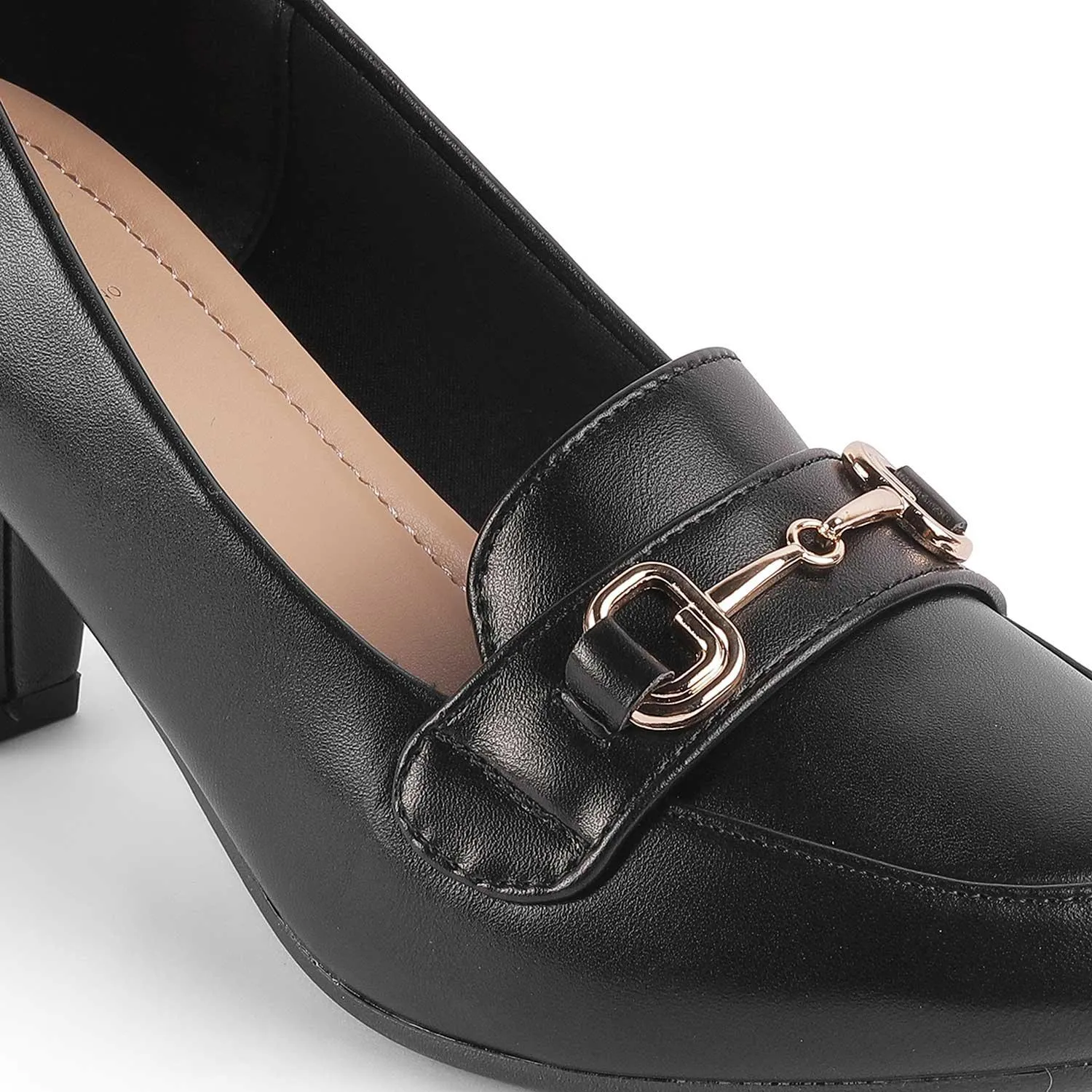 Tresmode Tresore Black Women's Dress Block Heel Pumps