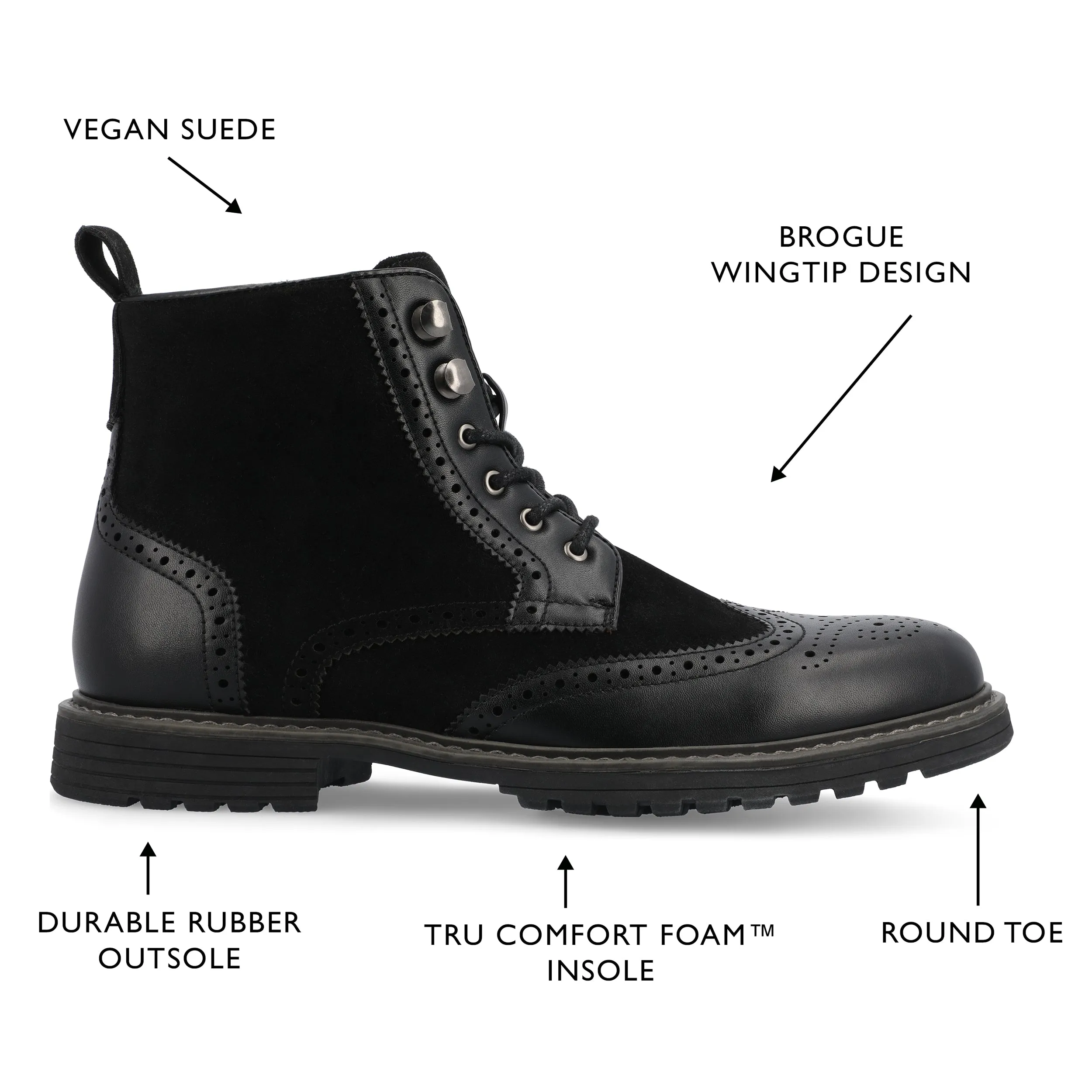 Vance Co. Virgil Wingtip Ankle Boot