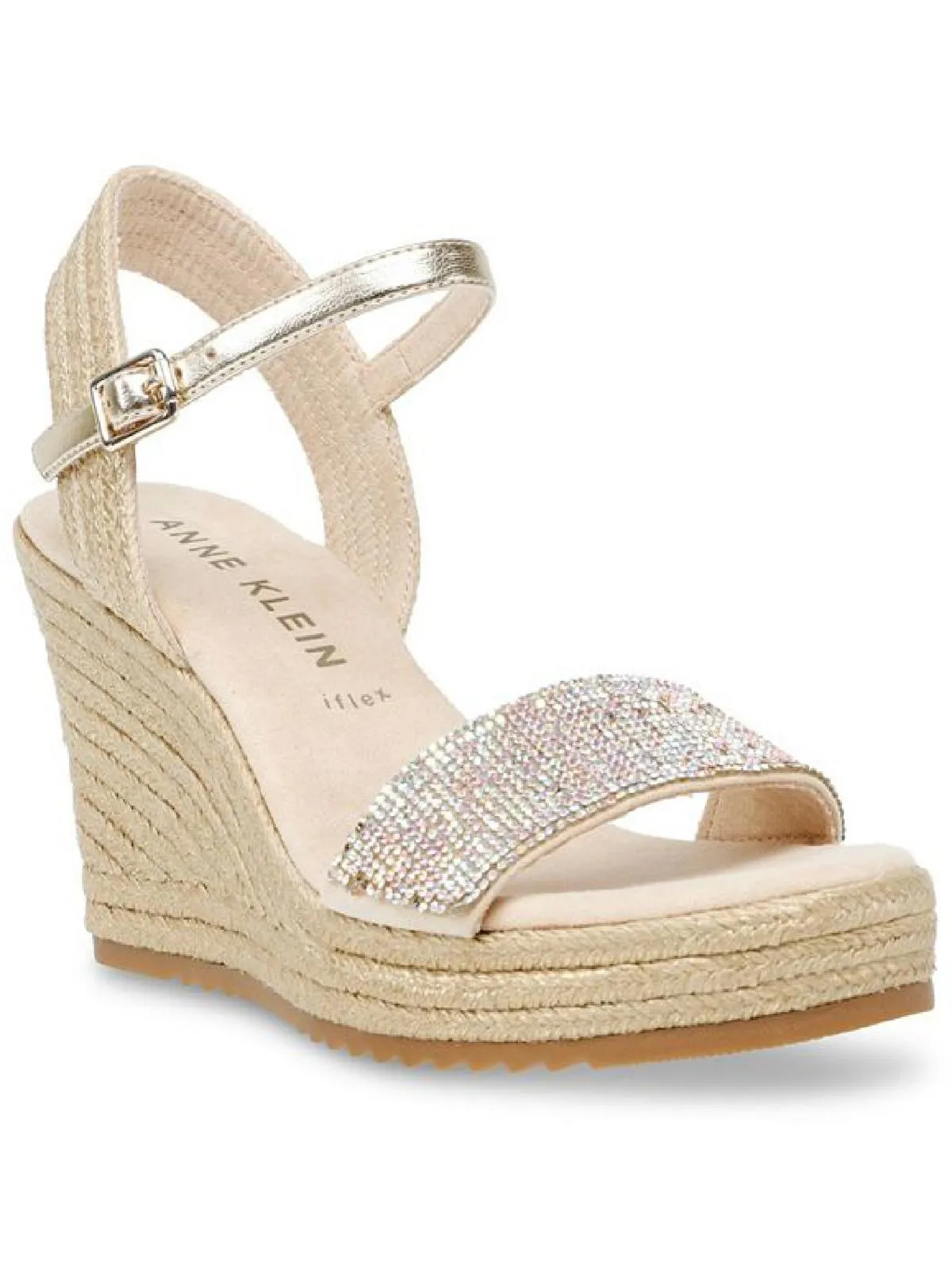 Wella Womens Rhinestone Ankle Strap Platform Sandals