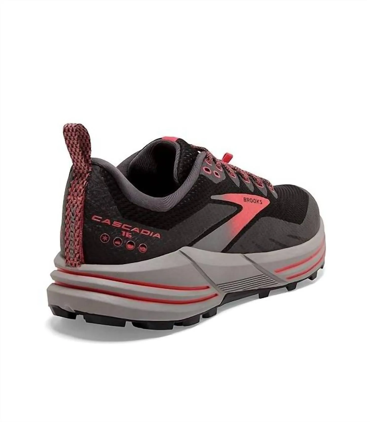 Women Cascadia 16 Gtx Trail Running Shoes In Black/black Pearl/coral