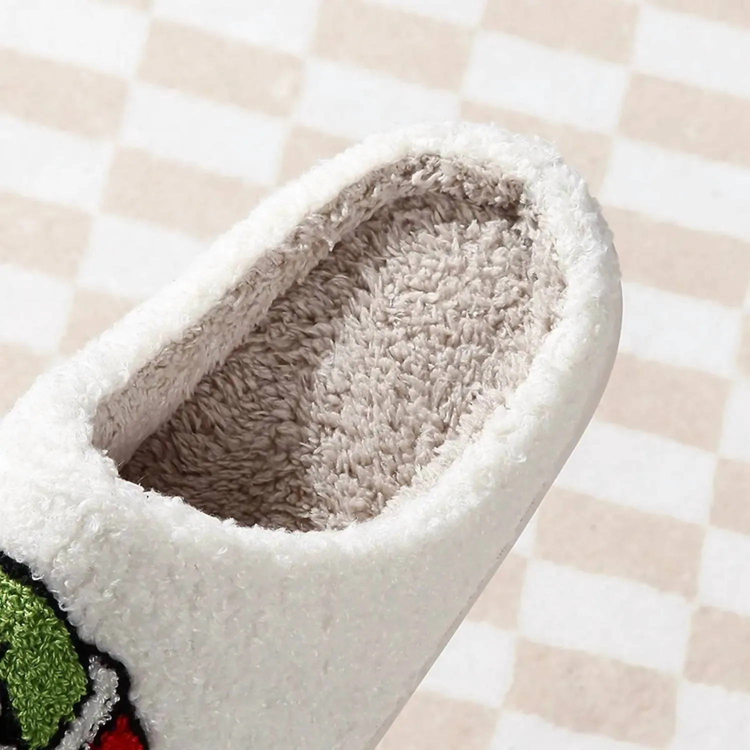 Women Grinchmas Is Here Fuzzy Slippers In Grinch Hand