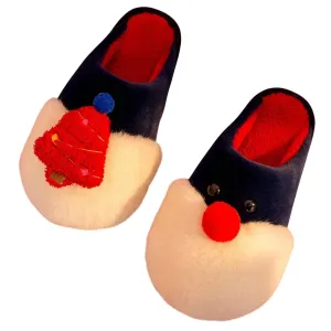 Women Rocking Around The Christmas Tree Fuzzy Slippers In Blue