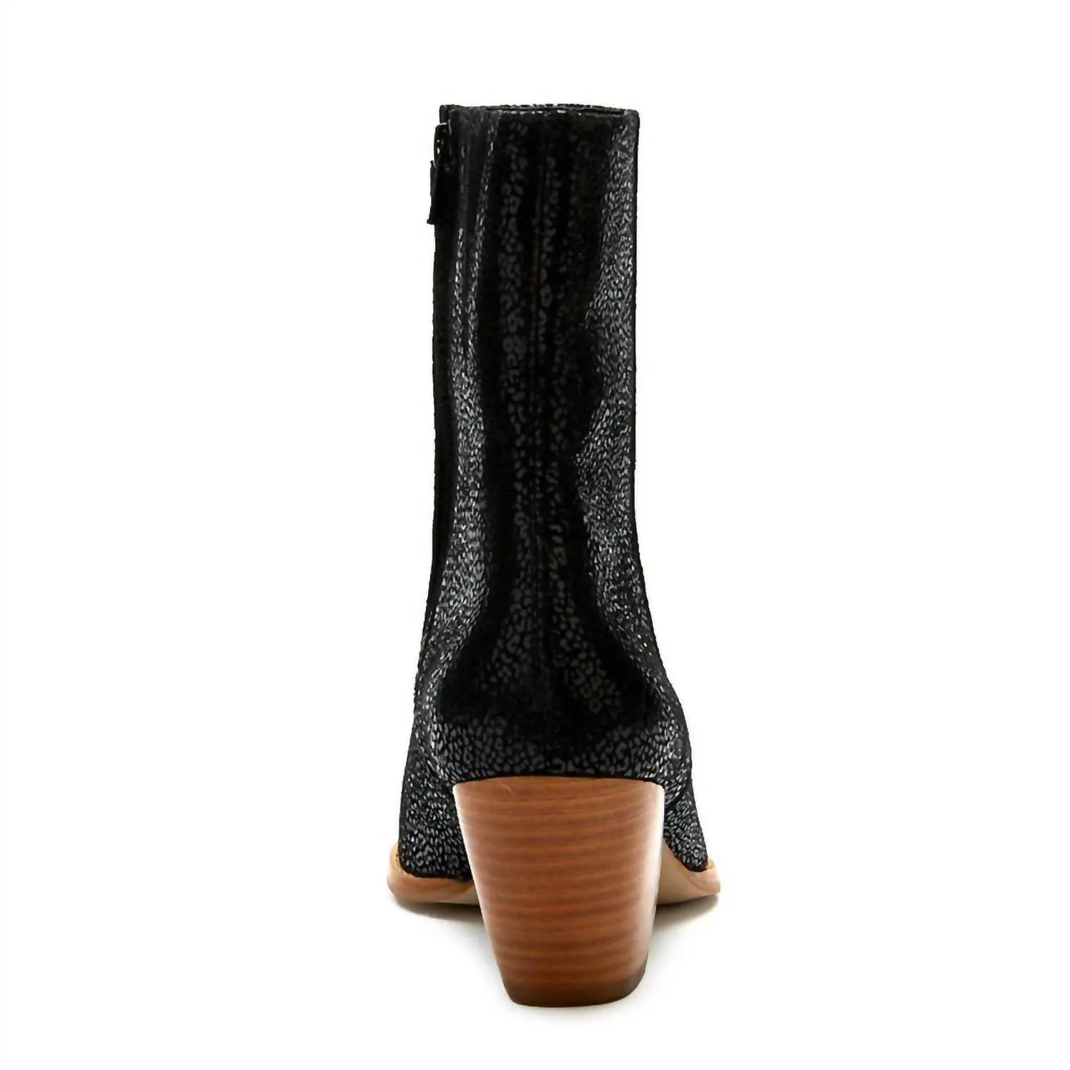Women's Caty Ankle Bootie In Black Mini Leopard
