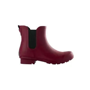 Women's Chelsea Rain Boots In Matte Maroon