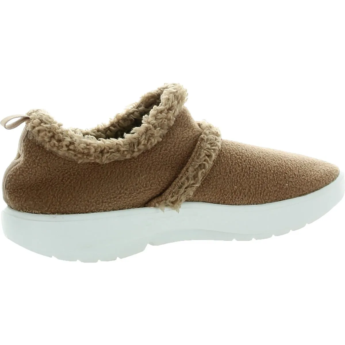 Womens Faux Fur Lined Polyester Bootie Slippers