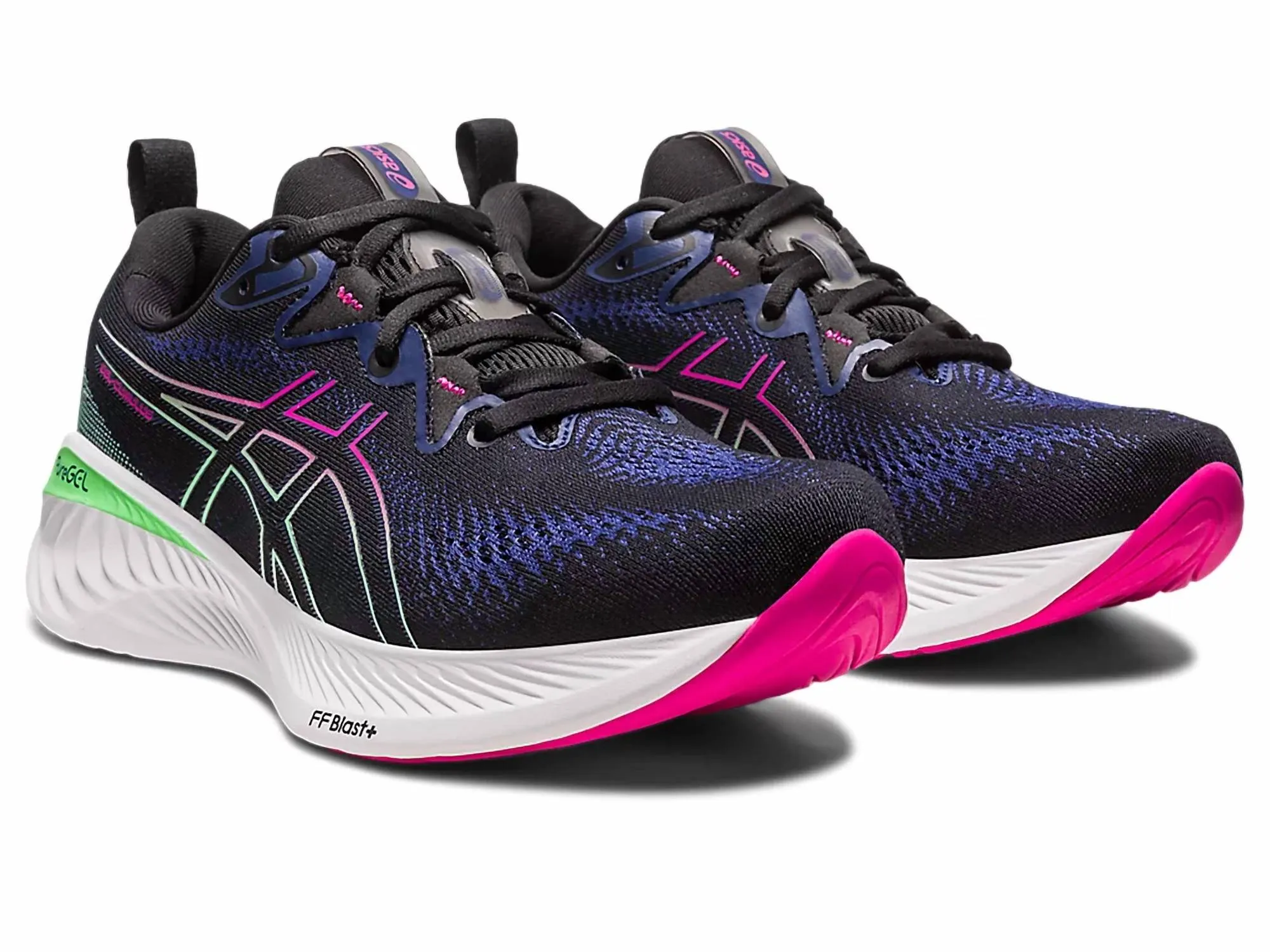 Womens Gel Cumulus 25 Running Shoes In Black/pink Rave