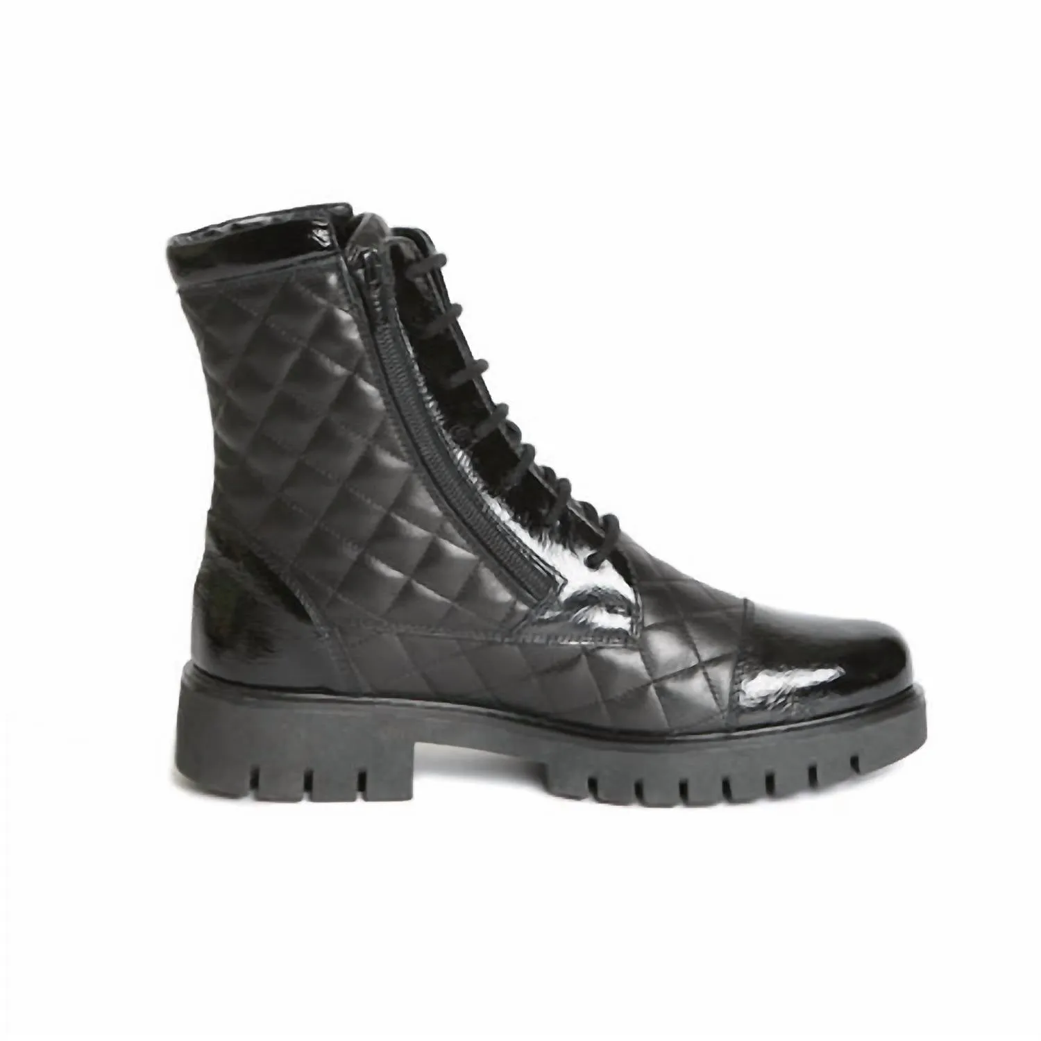 Women's Granger Quilted Leather Boot In Black