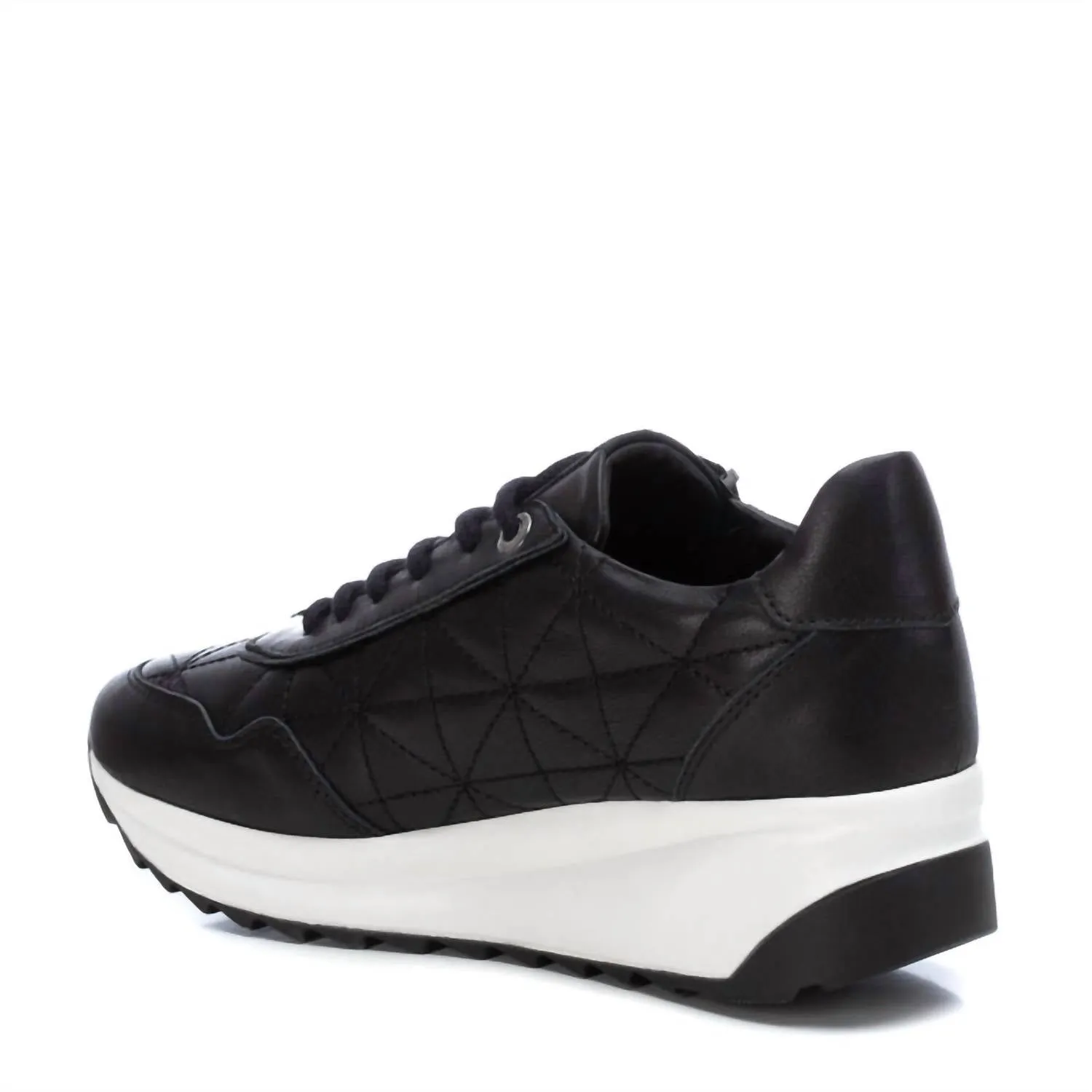 Women's Leather Sneakers In Black