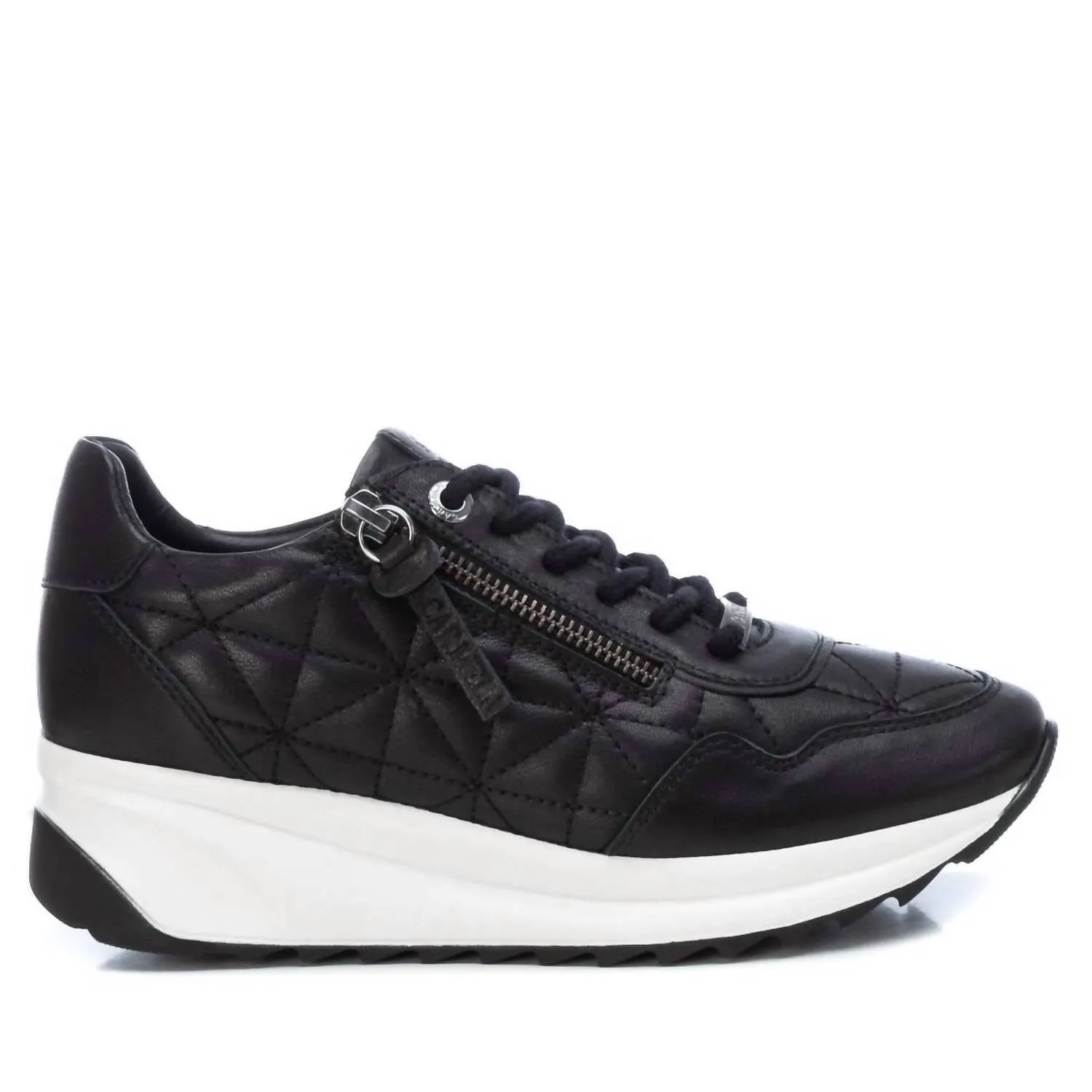 Women's Leather Sneakers In Black