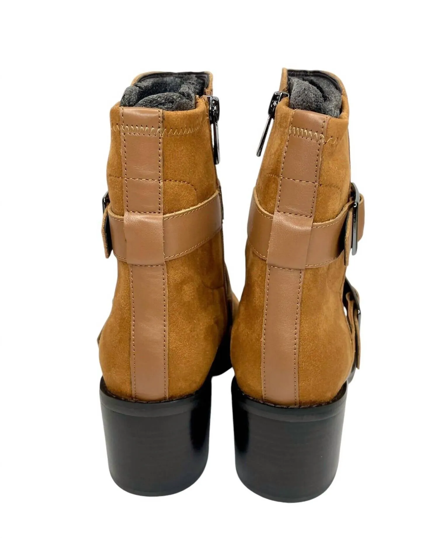 Women's Saddle Suede Leather Darby Ankle Boots In Brown