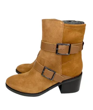 Women's Saddle Suede Leather Darby Ankle Boots In Brown