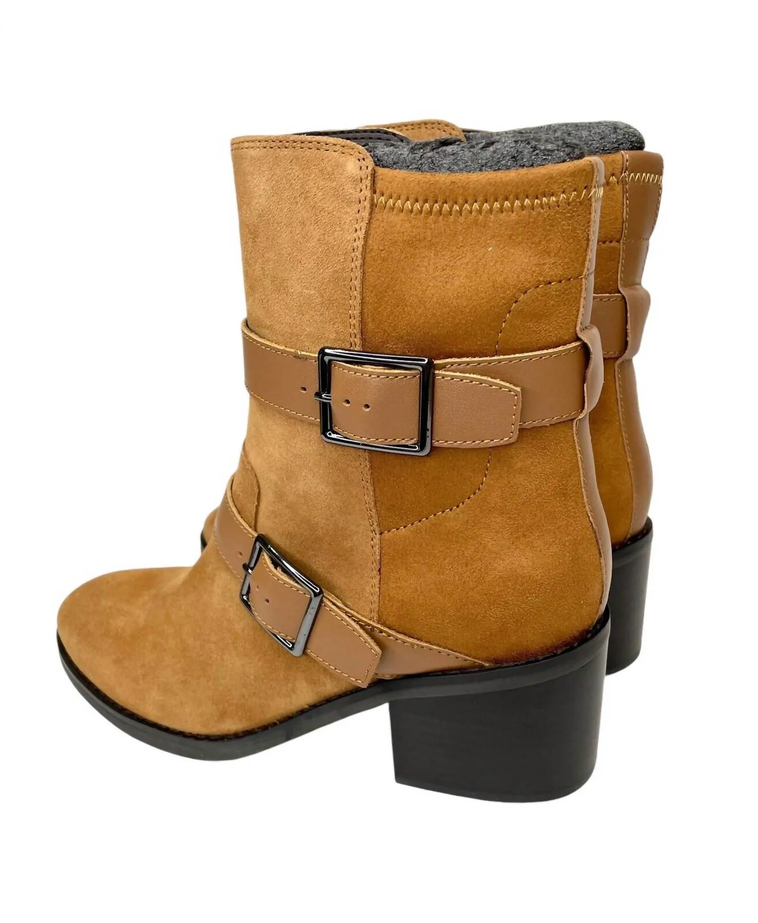 Women's Saddle Suede Leather Darby Ankle Boots In Brown