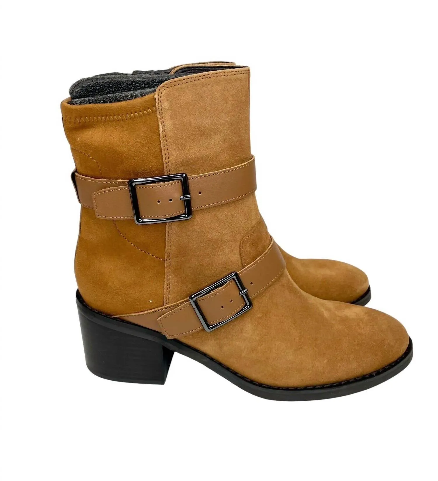 Women's Saddle Suede Leather Darby Ankle Boots In Brown
