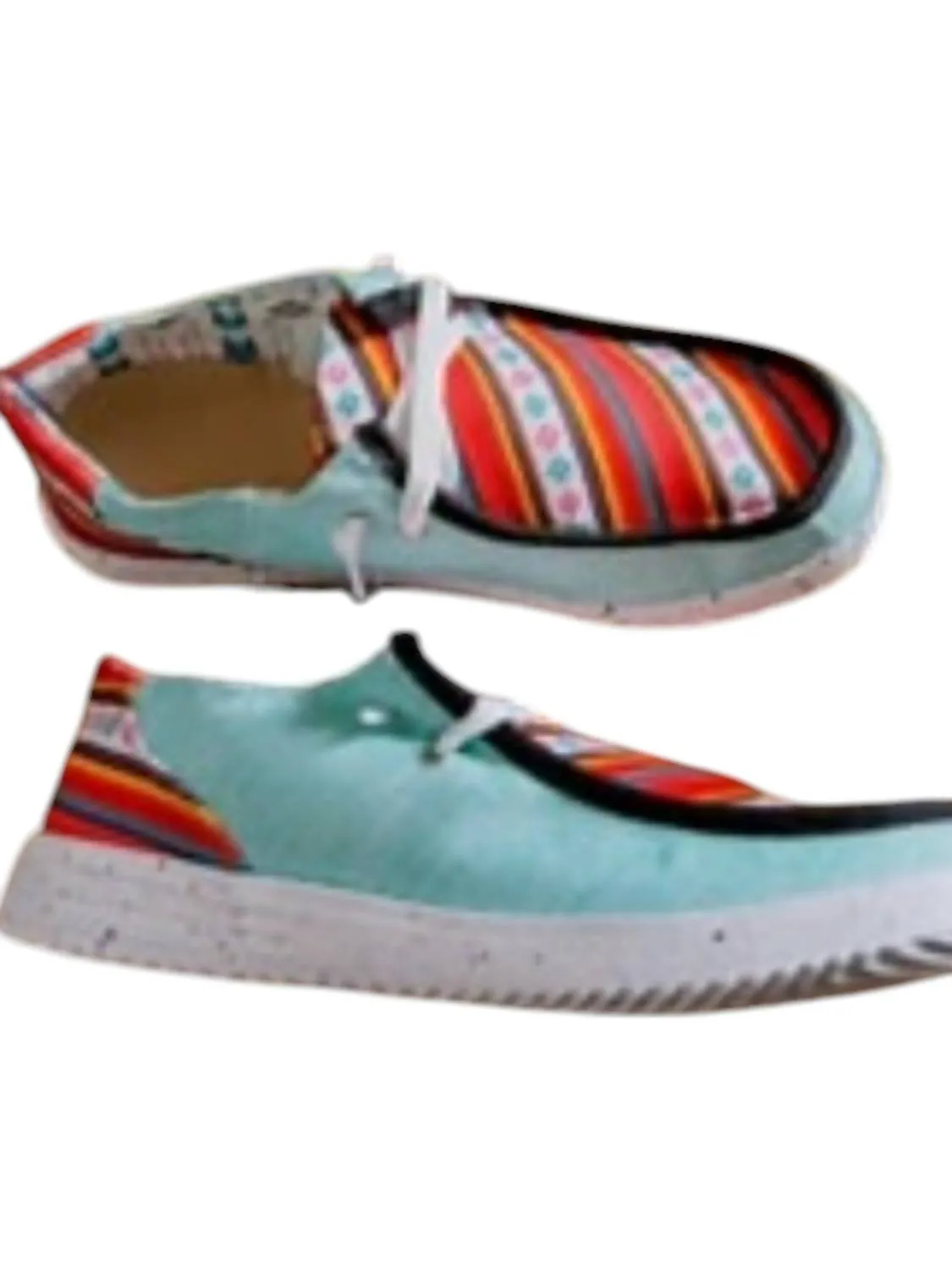 Women's Sunset Serape Shoes In Orange/white/blue