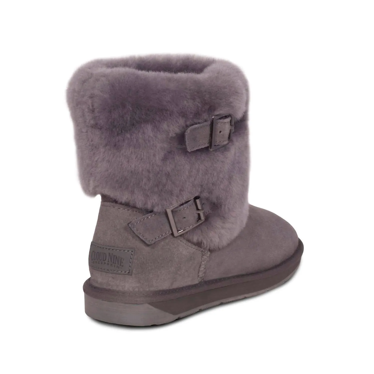 Women's Two Buckle Boots In Gray