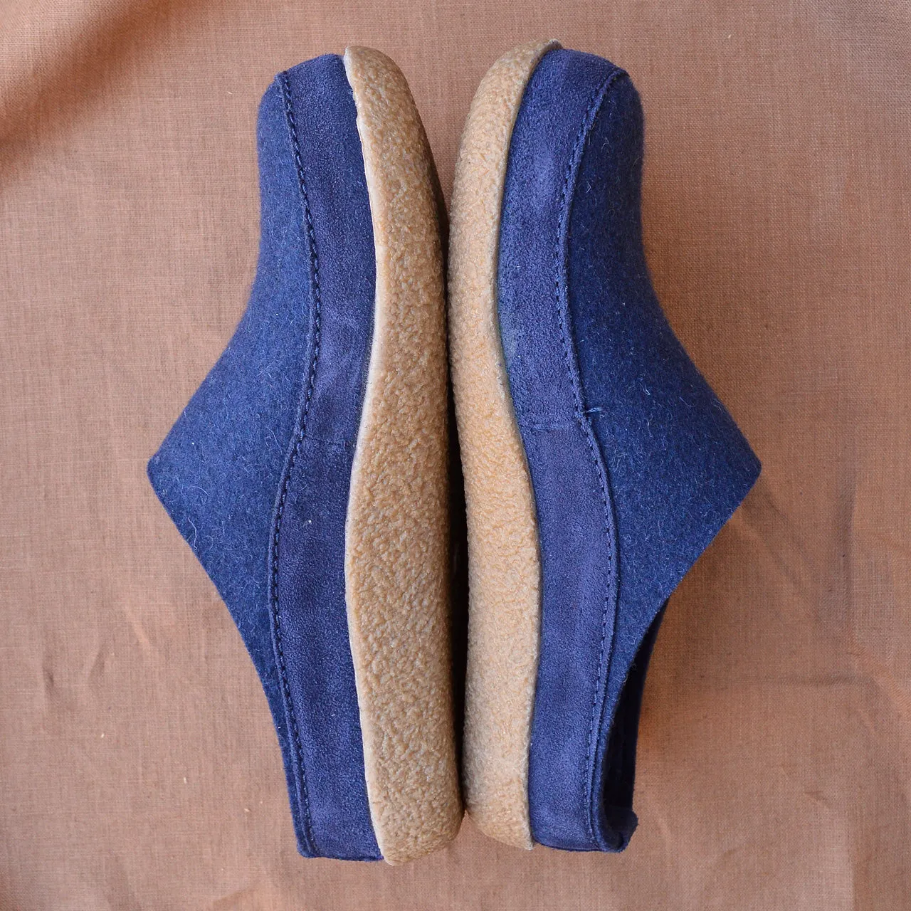 Wool Felt Slippers - Blizzard - Denim AW23 (EU 46) *Last Ones!