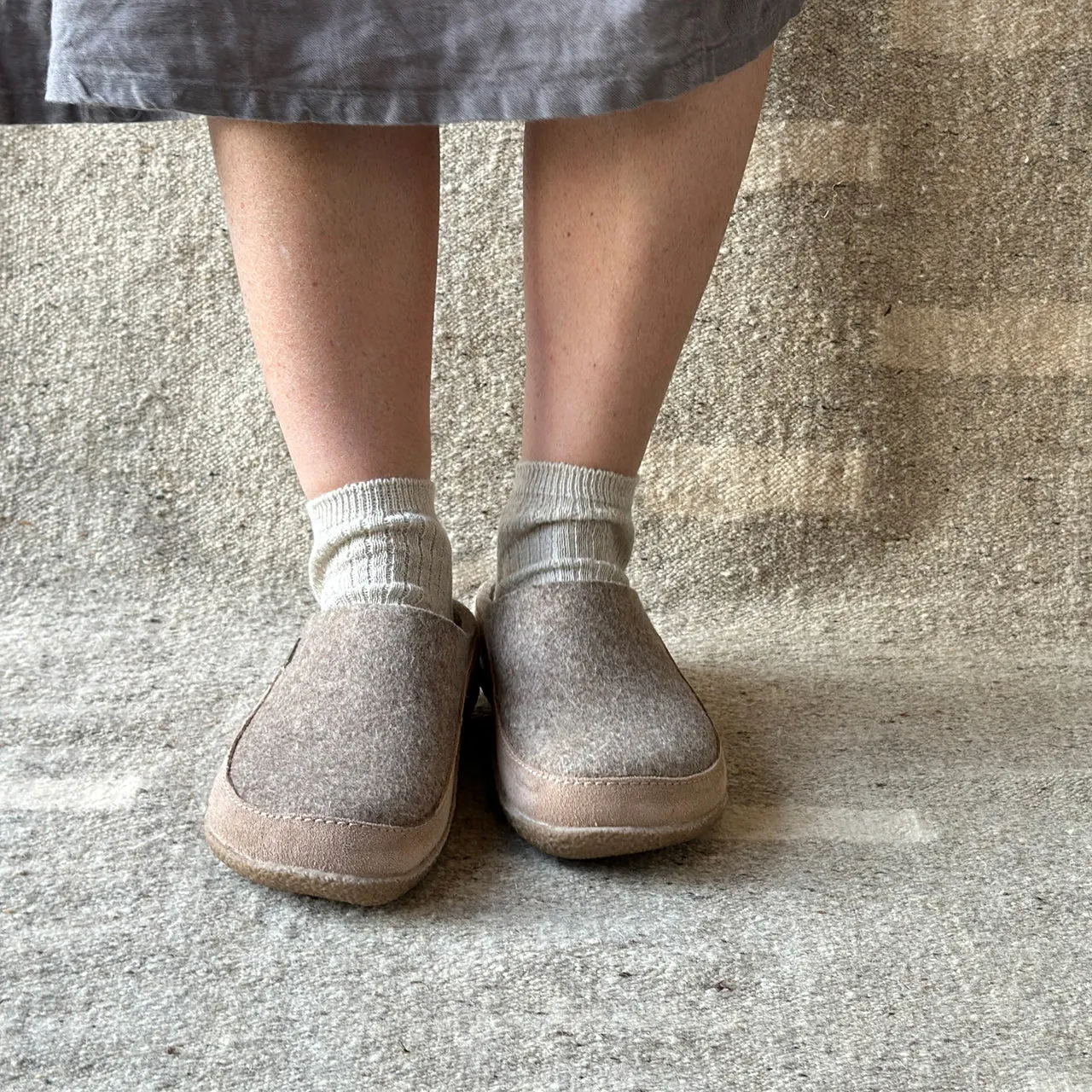 Wool Felt Slippers - Blizzard - Taupe (Adults 36-46) *Pre-order