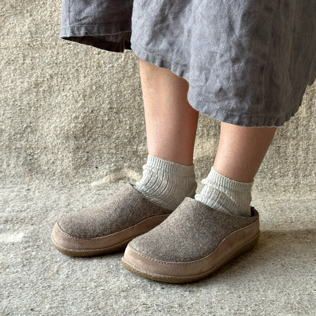 Wool Felt Slippers - Blizzard - Taupe (Adults 36-46) *Pre-order