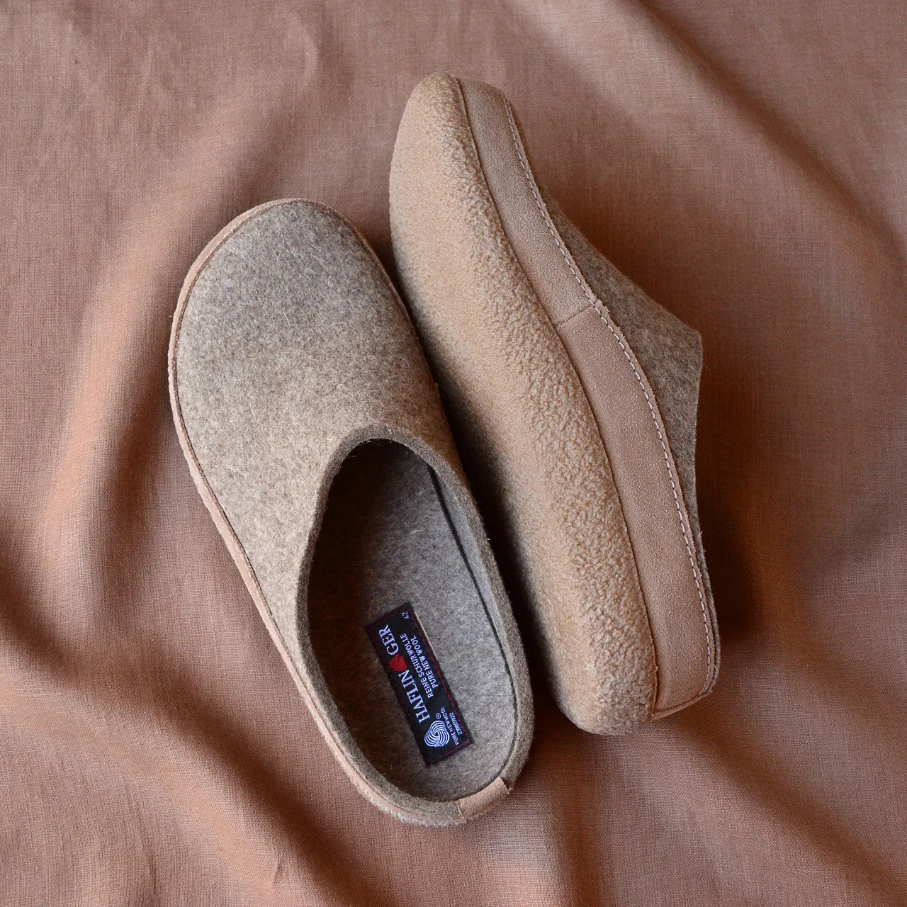 Wool Felt Slippers - Blizzard - Taupe (Adults 36-46) *Pre-order