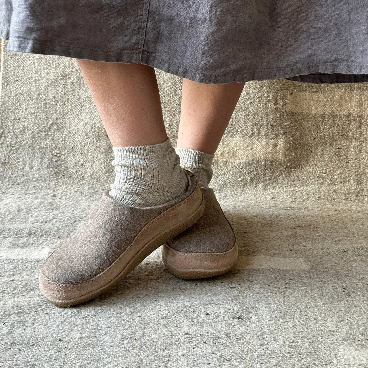 Wool Felt Slippers - Blizzard - Taupe (Adults 36-46) *Pre-order