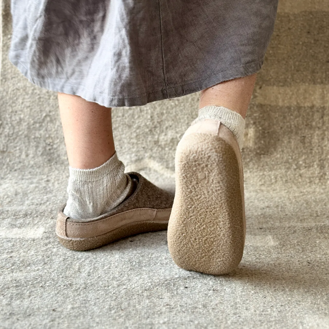 Wool Felt Slippers - Blizzard - Taupe (Adults 36-46) *Pre-order