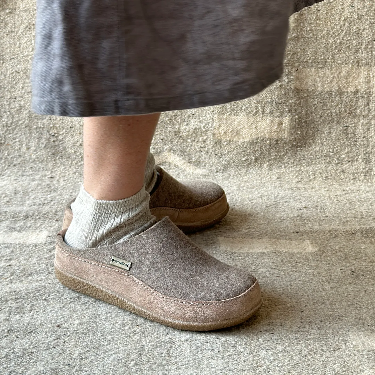 Wool Felt Slippers - Blizzard - Taupe (Adults 36-46) *Pre-order
