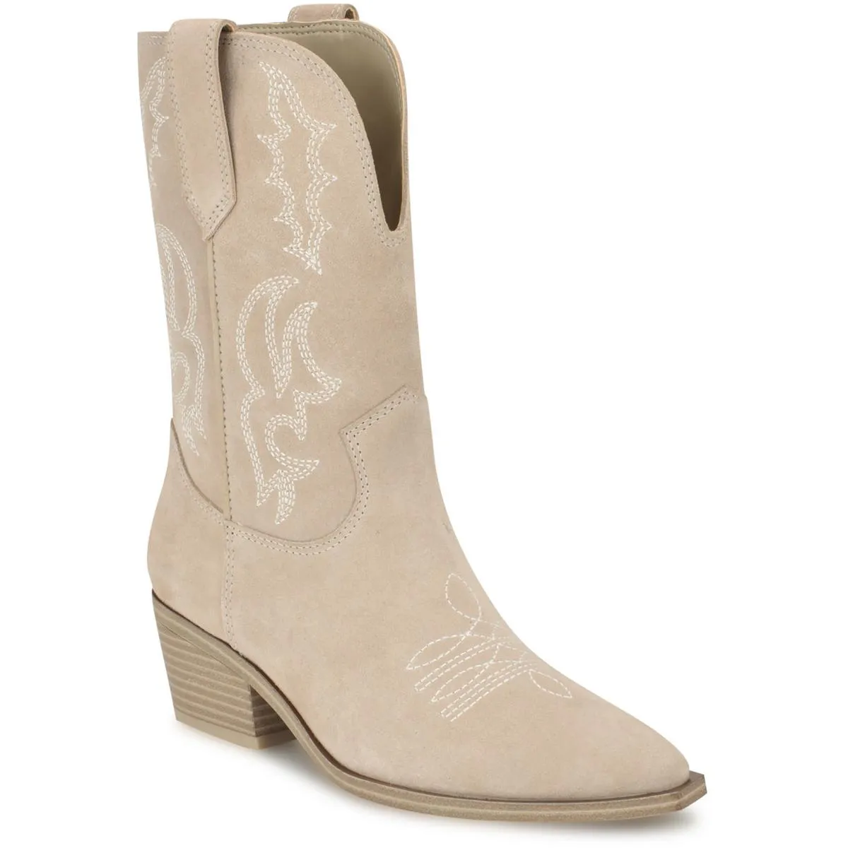 Yodown Womens Suede Pointed Toe Cowboy, Western Boots